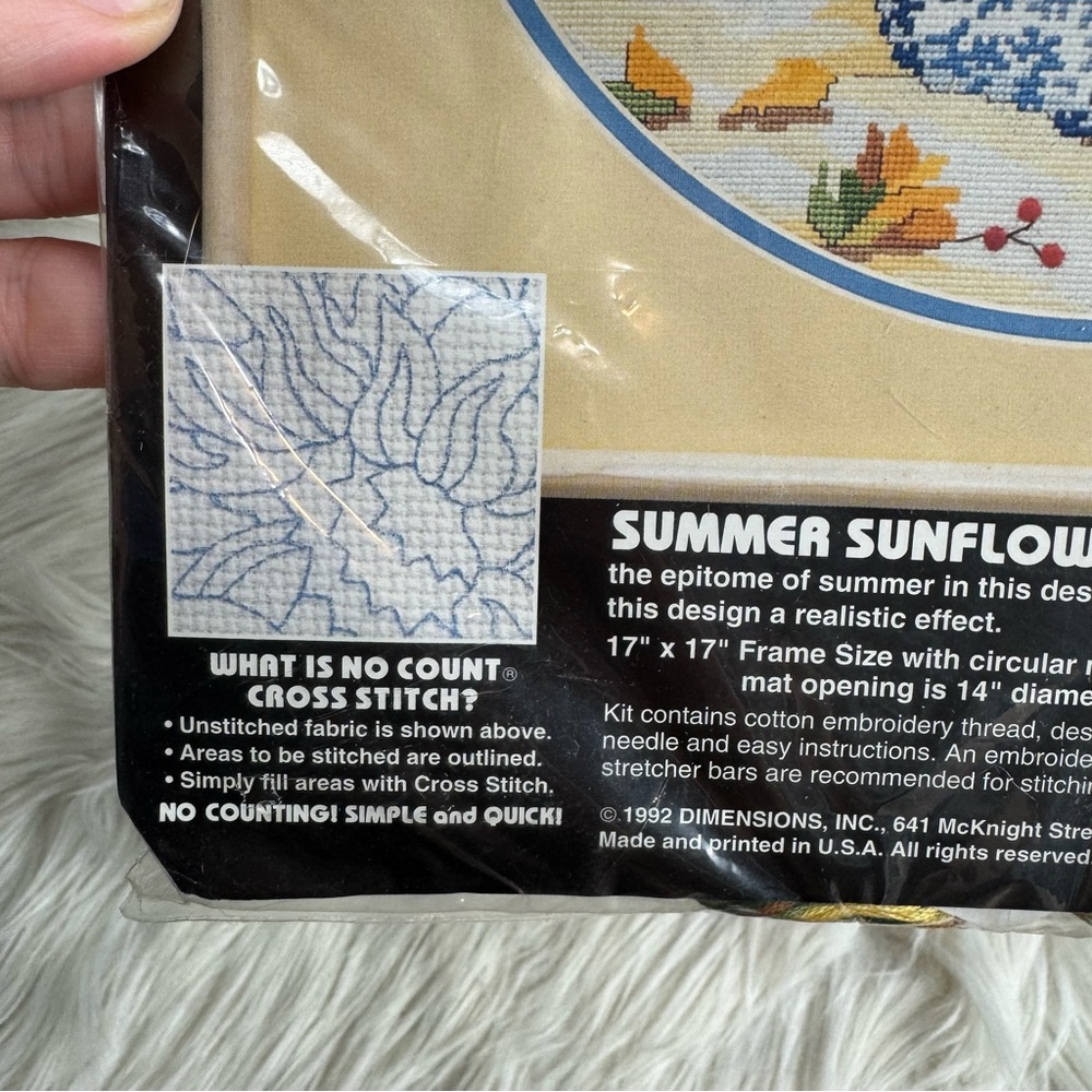 Vintage Dimensions Summer Sunflowers Cross Stitch Kit Grandma Cottage Core - Picture 5 of 7